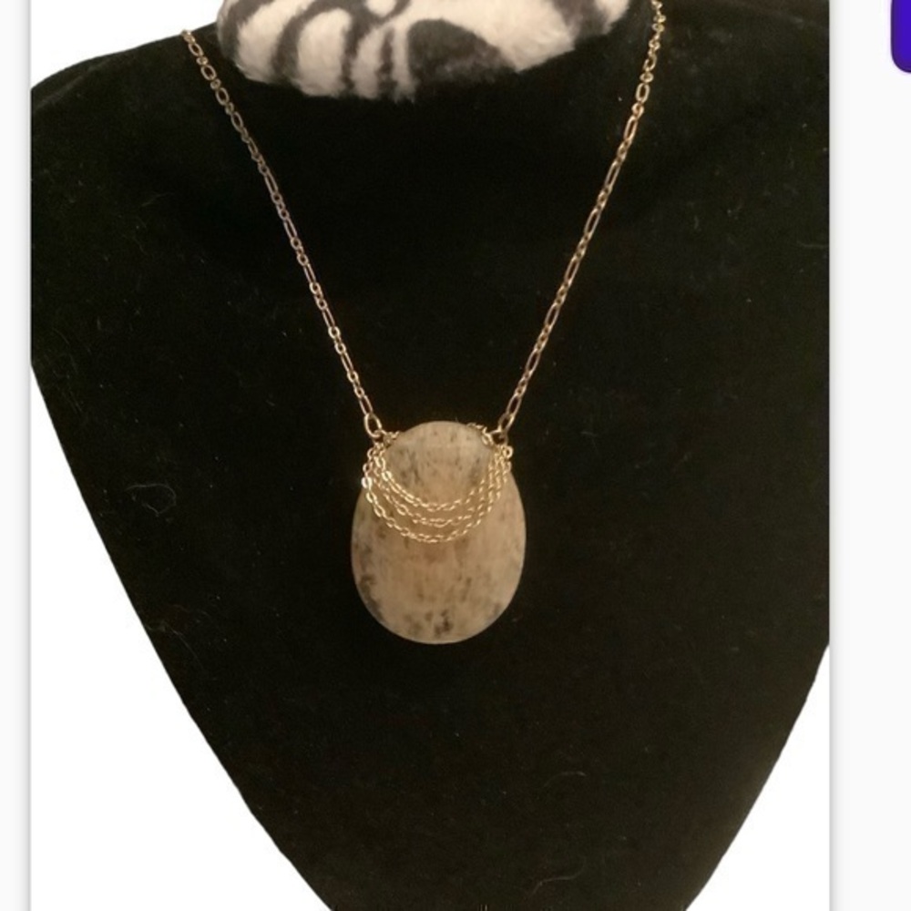 Gold over sterling silver gemstone 18” necklace